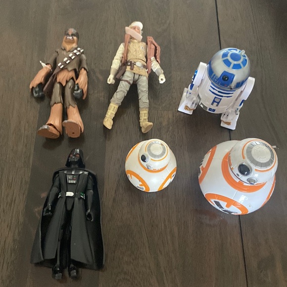 Star Wars Darth Vader Luke Skywalker R2-D2 BB8 and Chewbacca Figures 6 pieces - Picture 2 of 16